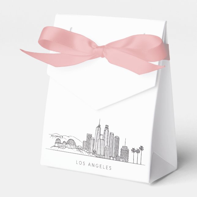 Caja Para Regalos Minimalist Los Angeles Skyline Illustration (Front Side)
