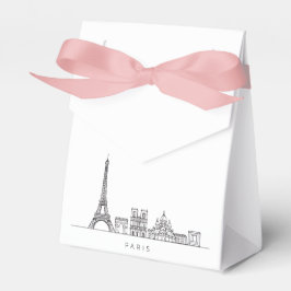 Caja Para Regalos Minimalist Paris Skyline Line Art