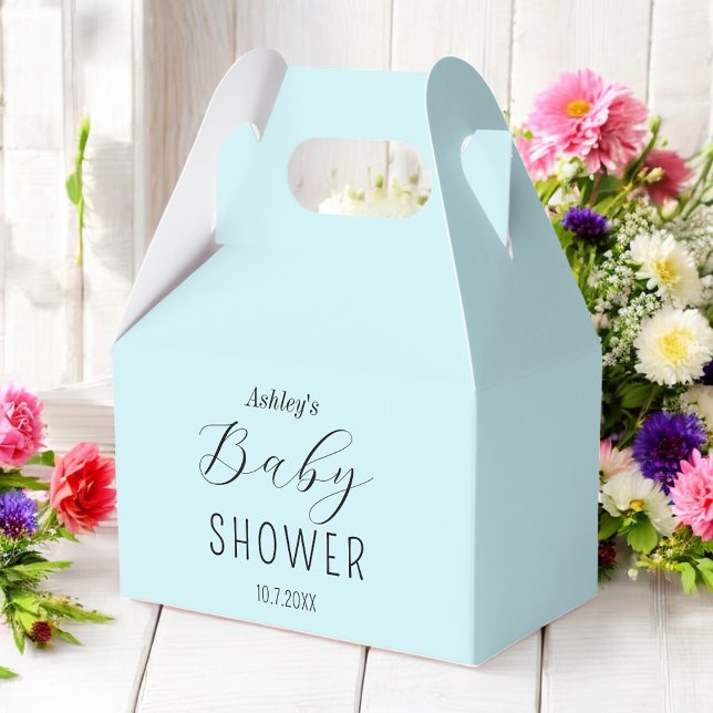 Caja Para Regalos Minimalista azul de Baby Shower (Subido por el creador)