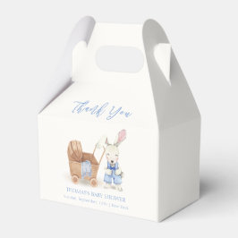 Caja Para Regalos Minimalista Boho Stroller Rabbit Boy Baby Shower