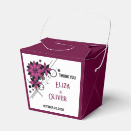 Caja Para Regalos Minimalista elegante lujo moderno floral Borgoña