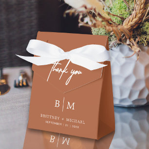 Caja Para Regalos Minimalista Gracias Boda Terracotta