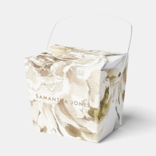 Caja Para Regalos Minimalista Moderna Acuarela Floral Blanca de Peon