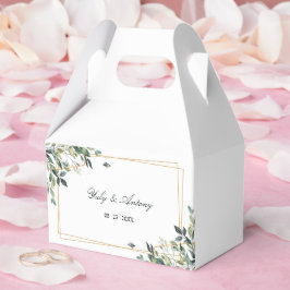 Caja Para Regalos Minimalista Moderno Hoja Verde Dulce Boda