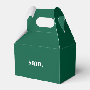Caja Para Regalos Minimalista negrita texto personalizado verde