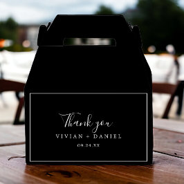 Caja Para Regalos Minimalista | Negro oscuro Gracias