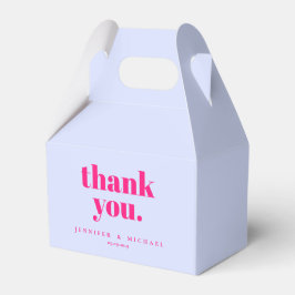 Caja Para Regalos Minimalista Rosa Lila Firma Gracias