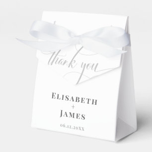 Caja Para Regalos Minimalistic White & Grey Calligraphy Chic Wedding