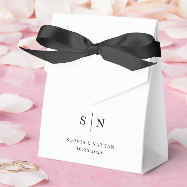 Caja Para Regalos Mínimo y Chic | Boda en blanco y negro (Boda)