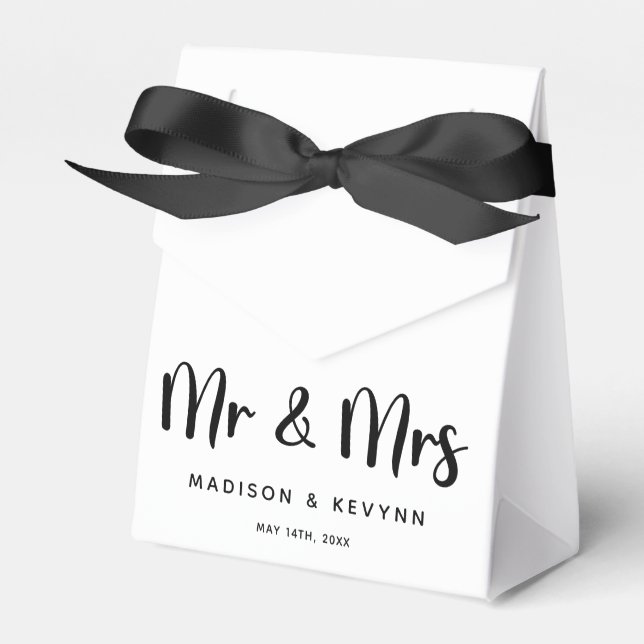Caja Para Regalos Mínimo y Moda Sr. y Sra. | Boda (Front Side)