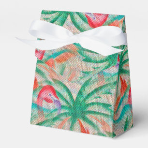Caja Para Regalos Mirada de la arpillera de la palmera del flamenco
