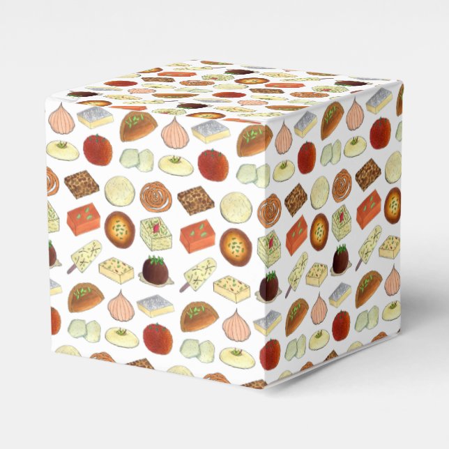 Caja Para Regalos Mithai indio dulces postres de pastelería India (Costado Anverso)