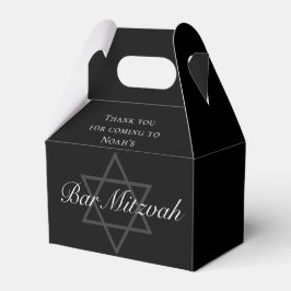 Caja Para Regalos Mitzvah Fiesta de Bar negro formal personalizado