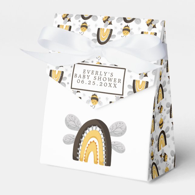 Caja Para Regalos Mod Rainbow Bumblebee Bee Baby Shower (Front Side)