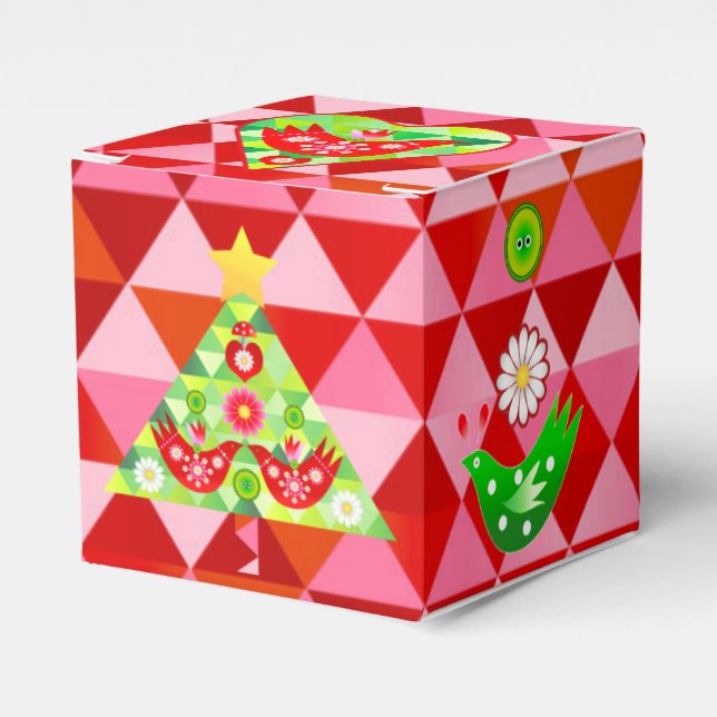 Caja Para Regalos Mod Scandi Holiday Bird Gift Box (Costado Anverso)