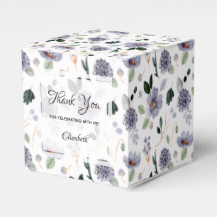 Caja Para Regalos Moda Acuarela Flores Púrpura