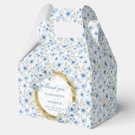 Caja Para Regalos Moda acuarela Luz Azul Azul Boda Oro Gracias