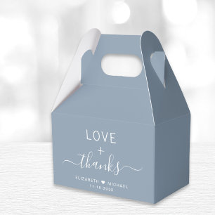 Caja Para Regalos Moda Amor Y Gracias Dusty Blue Boda