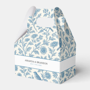 Caja Para Regalos Moda Boda de la frontera floral Blue Toile de Jouy