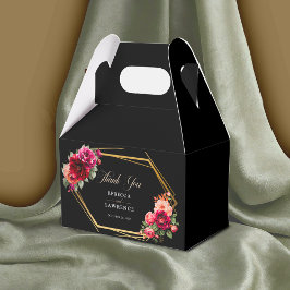 Caja Para Regalos Moda boda floral negro rojo