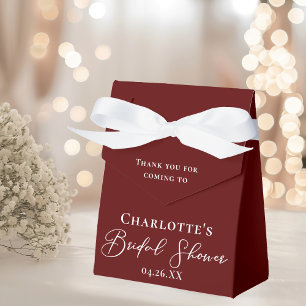 Caja Para Regalos Moda Borgoña ducha de novia blanco personalizado