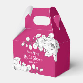 Caja Para Regalos Moda Bridal Shower Magenta Flores Blancas