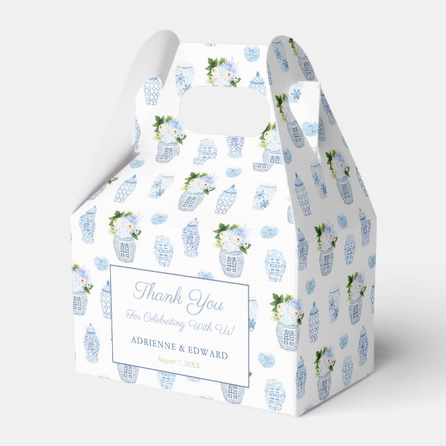 Caja Para Regalos Moda Chinoiserie Chartreuse Marina Wedding Shower (Front Side)