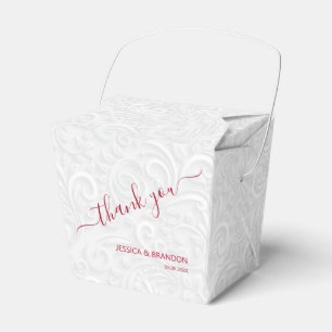 Caja Para Regalos Moda Cranberry Gracias Boda Filigero Blanco