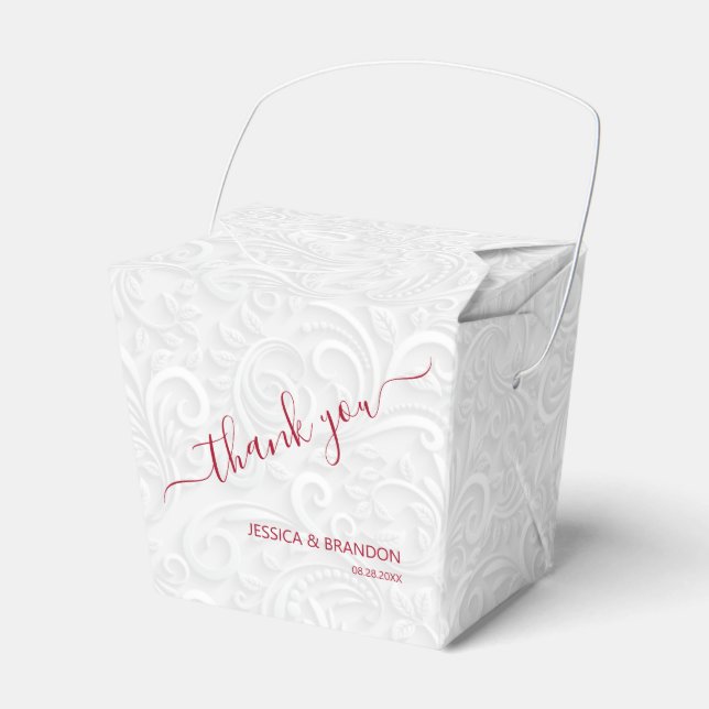 Caja Para Regalos Moda Cranberry Gracias Boda Filigero Blanco (Front Side)