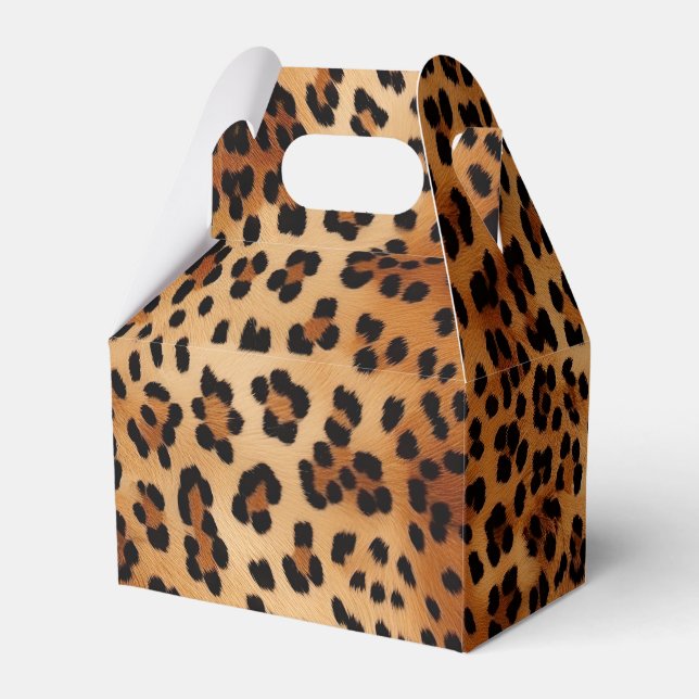 Caja Para Regalos Moda Cream Brown Leopard Favorito Box (Front Side)