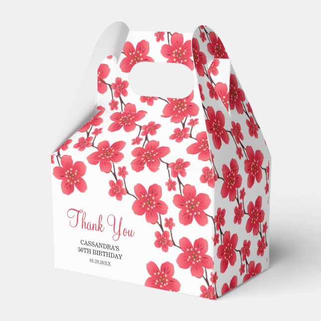 Caja Para Regalos Moda Cruz Roja Cerezo Blossom Floral Botanario Cum (Reverso)