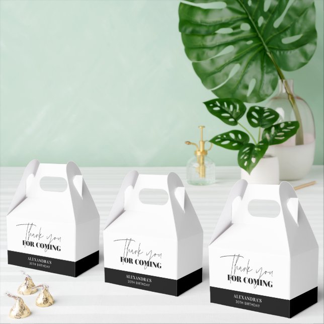 Caja Para Regalos Moda Cumpleaños Blanco Negro Gracias (Múltiple)