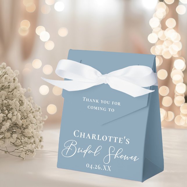 Caja Para Regalos Moda Dusty Blue Bridal Shower White Personalizada (Subido por el creador)