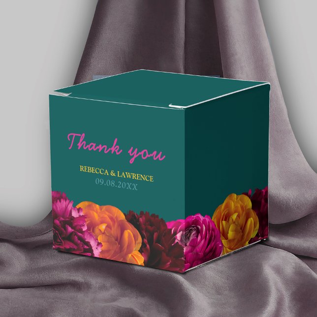 Caja Para Regalos Moda elegante boda floral verde brillante amarillo (Subido por el creador)