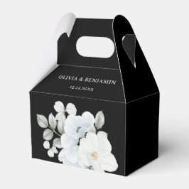 Caja Para Regalos Moda Elegante Floral Boda Blanco y Negro