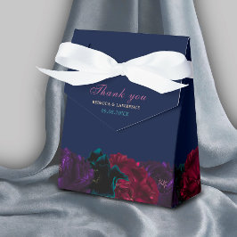 Caja Para Regalos Moda elegante tonos joyas flores boda azul