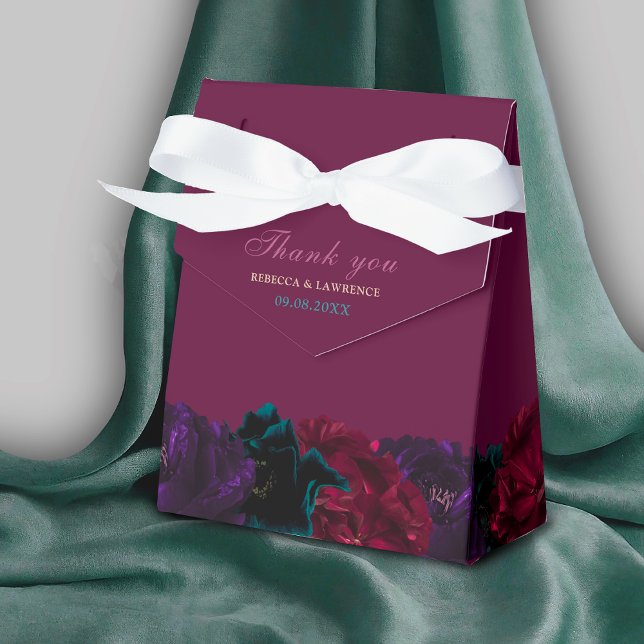 Caja Para Regalos Moda elegantes tonos de joyas flores boda burdeos (Subido por el creador)
