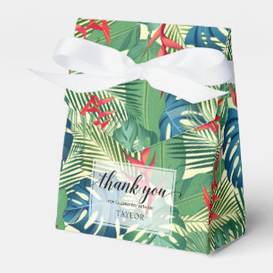 Caja Para Regalos Moda Flores Palmas Monstera