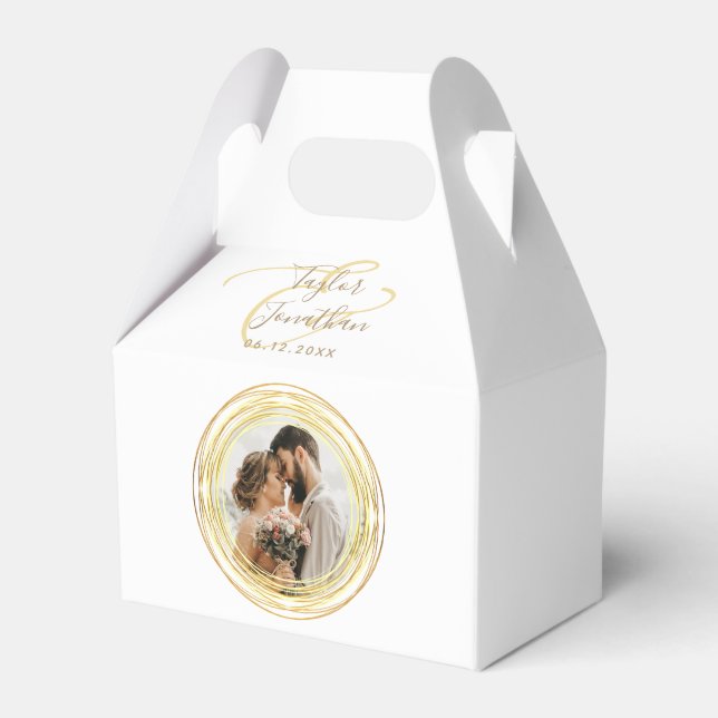 Caja Para Regalos Moda fotográfica personalizada Boda de oro blanco  (Front Side)