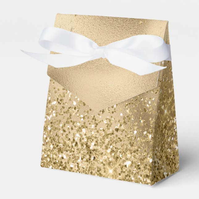 Caja Para Regalos Moda Gold Glam Glitzy Purpurina Boda (Front Side)