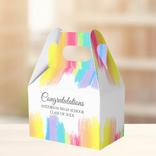 Caja Para Regalos Moda Graduado Arcoiris Foto Partido de Graduación
