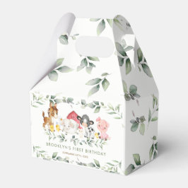 Caja Para Regalos Moda Granja Animales Barnyard Greenery 1º cumpleañ