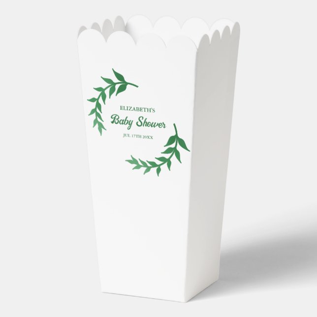 Caja Para Regalos Moda Greenery Baby Shower (Anverso)