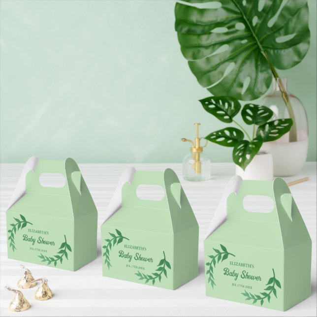 Caja Para Regalos Moda Greenery Baby Shower (Múltiple)