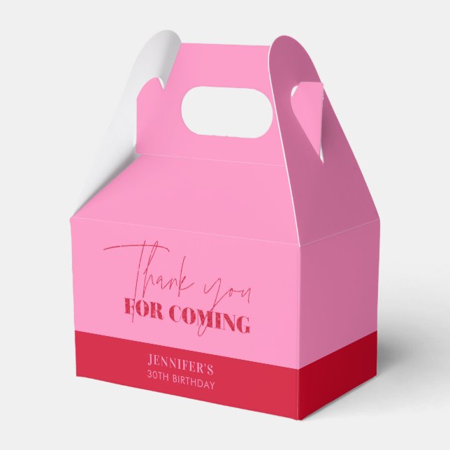 Caja Para Regalos Moda Hot Pink Red Birday Gracias (Front Side)