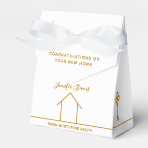 Caja Para Regalos Moda inmobiliaria oro blanco felicitaciones casa