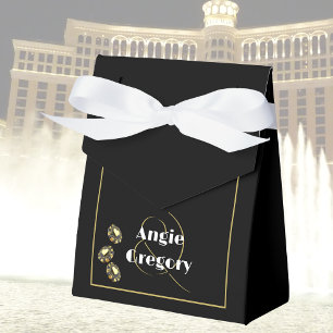 Caja Para Regalos Moda Las Vegas Casino Black Gold Boda blanco