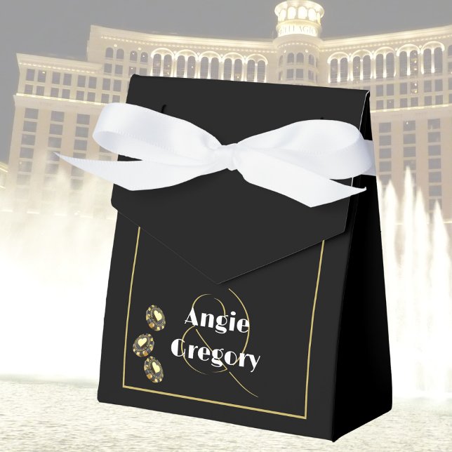 Caja Para Regalos Moda Las Vegas Casino Black Gold Boda blanco (Subido por el creador)