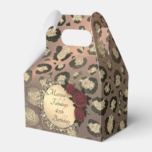 Caja Para Regalos Moda Leopard Rosa Fabulous 40th Birthday  