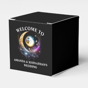 Caja Para Regalos Moda magenta 3D estelar noche de luna llena celest